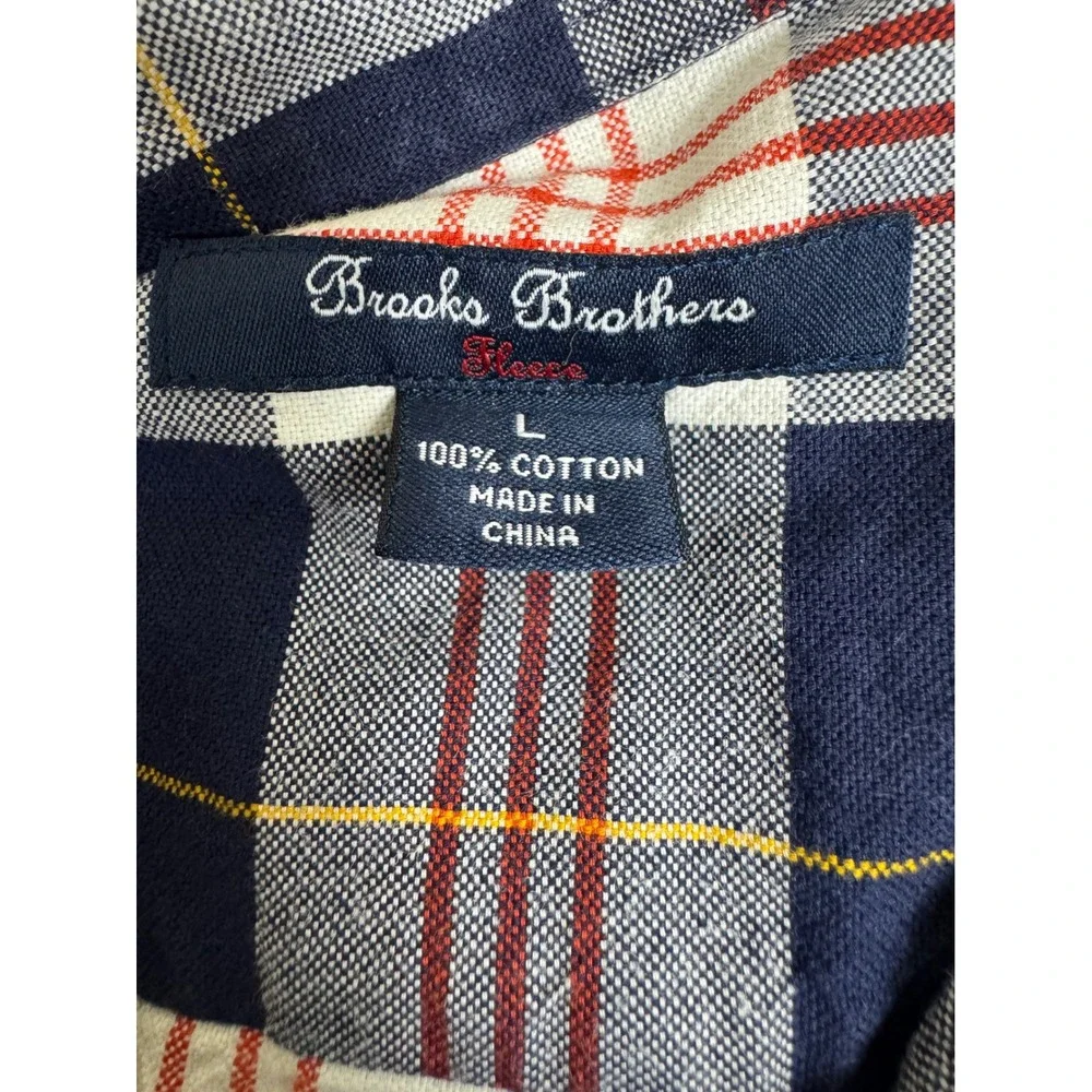 Brooks Brothers Red Fleece Youth Large Plaid Button Down Shirt Blue Red White